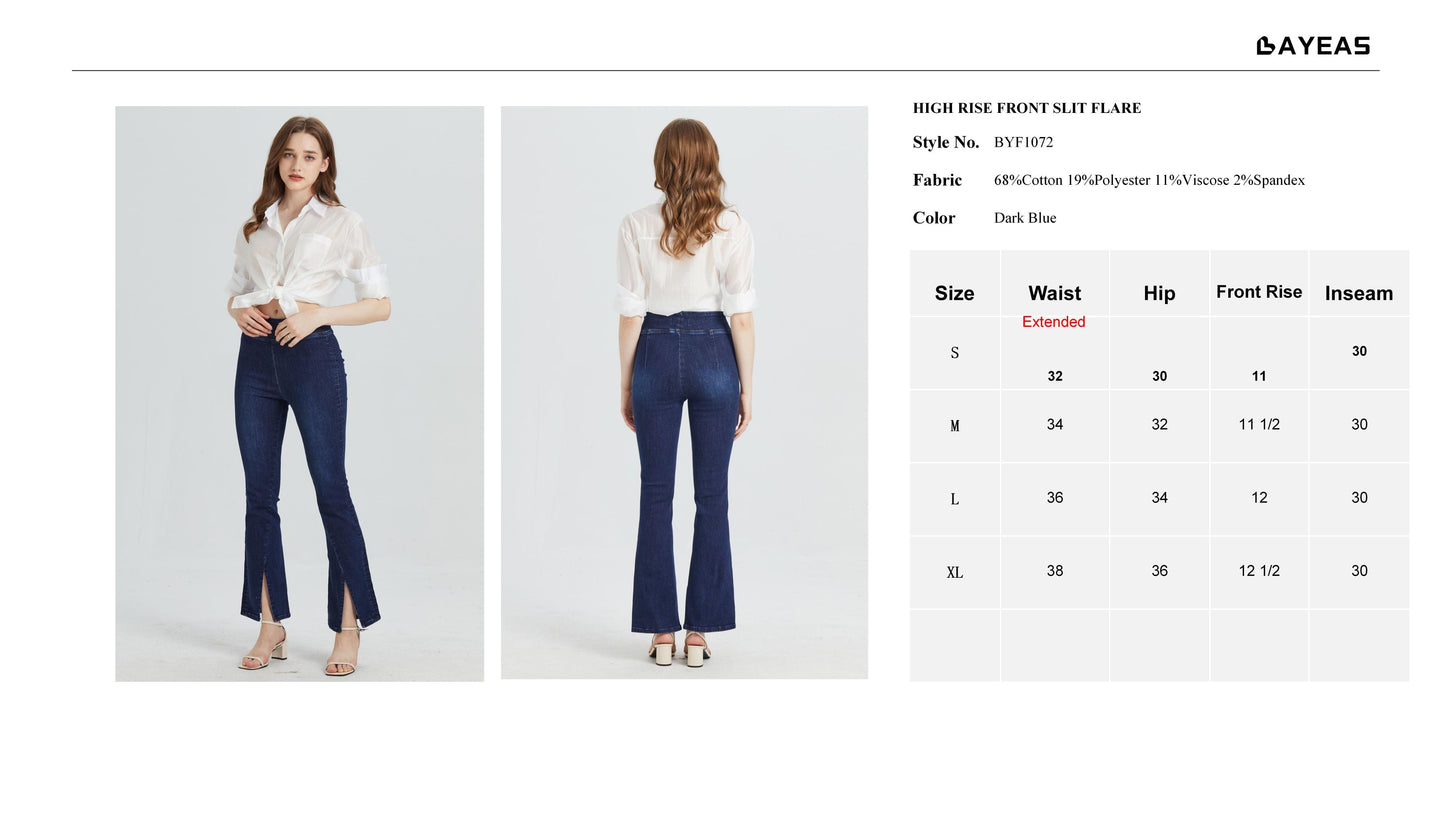 HIGH RISE FLARE JEANS BYF1072 by Bayeas