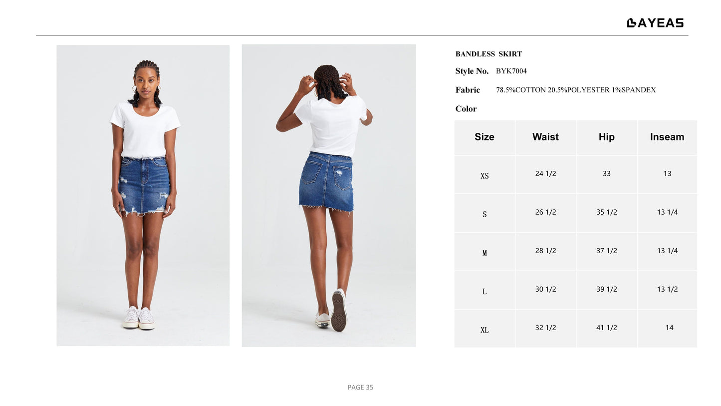 HIGH RISE DENIM SKIRTS BYK7004 by Bayeas