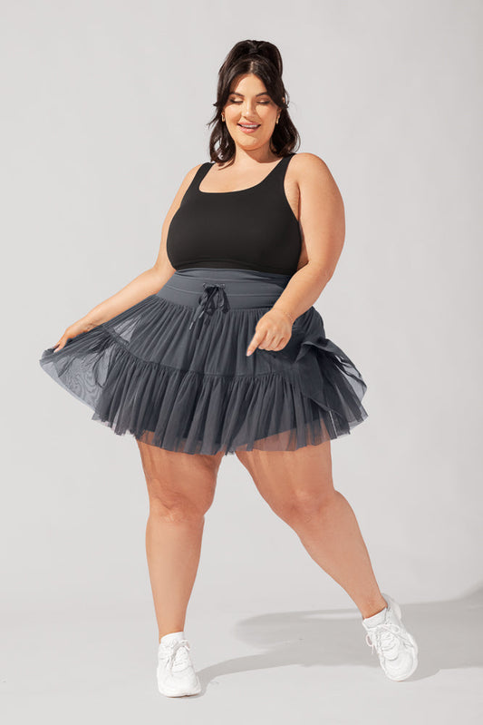 Pirouette Tiered Skort - Smoky Grey by POPFLEX®