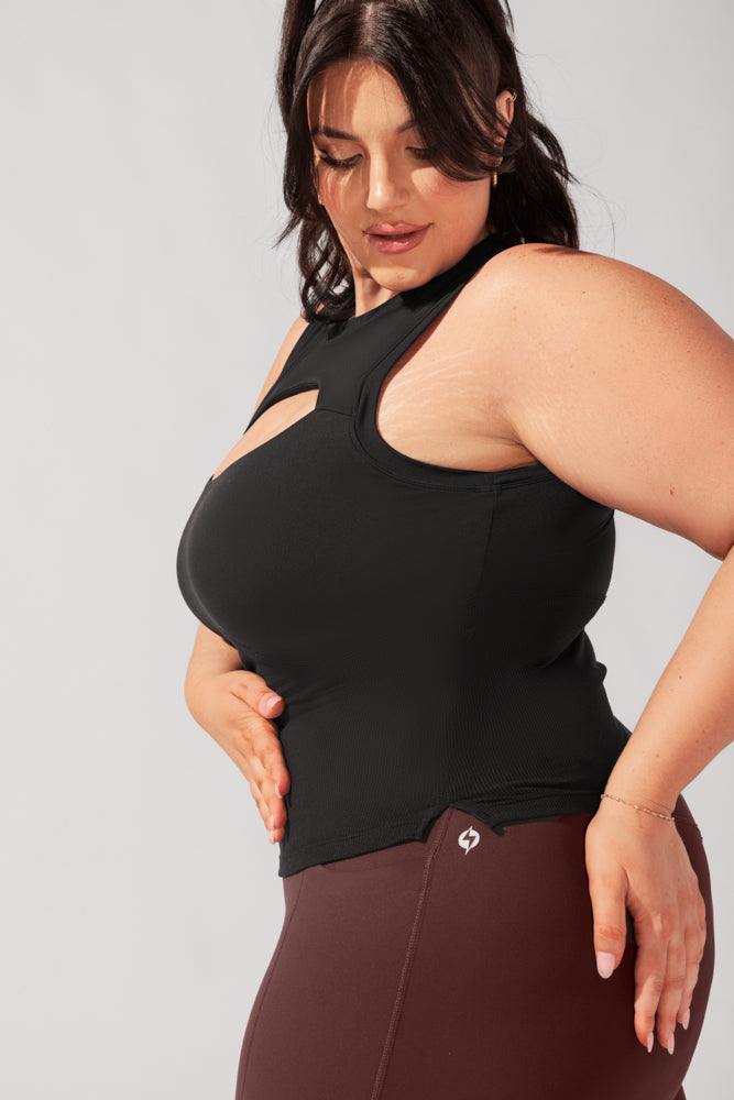Peekaboo Crew Tank - Black by POPFLEX®