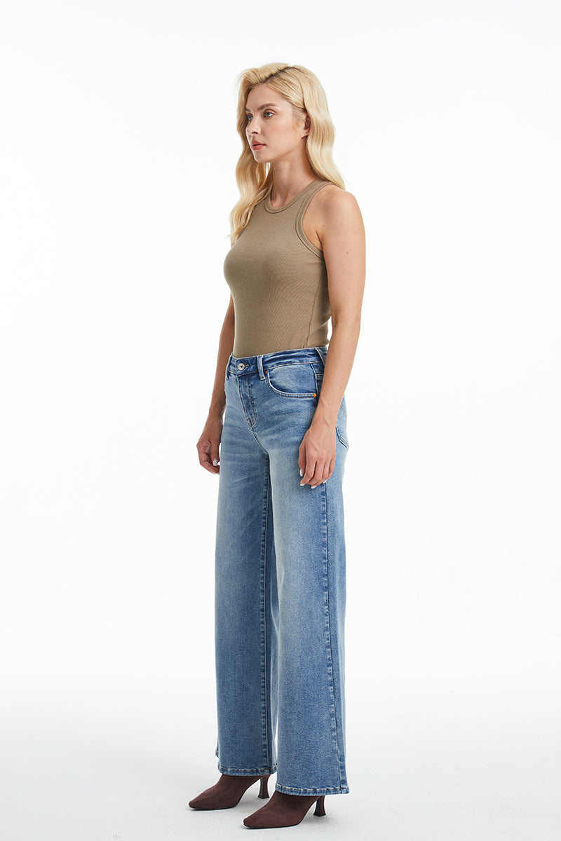 HIGH RISE WIDE LEG JEANS BYW8119 by Bayeas