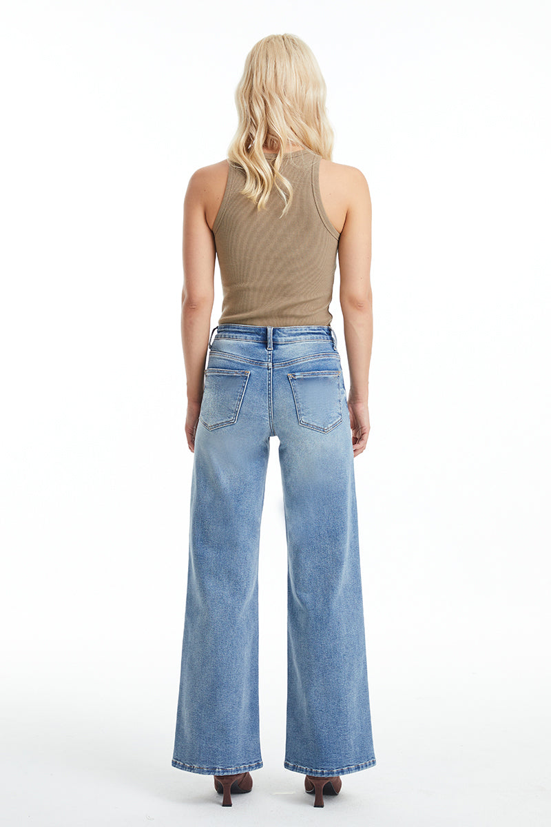 HIGH RISE WIDE LEG JEANS BYW8119 by Bayeas