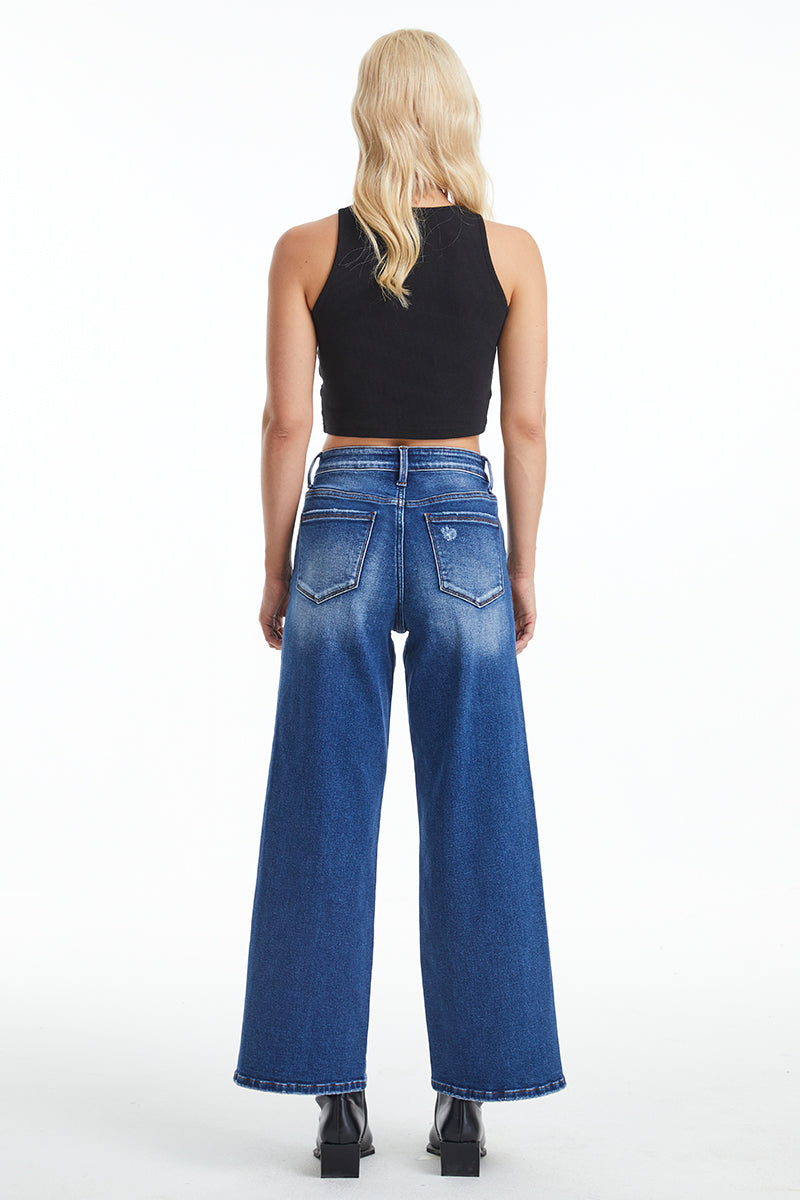 HIGH RISE WIDE LEG JEANS BYW8118 by Bayeas