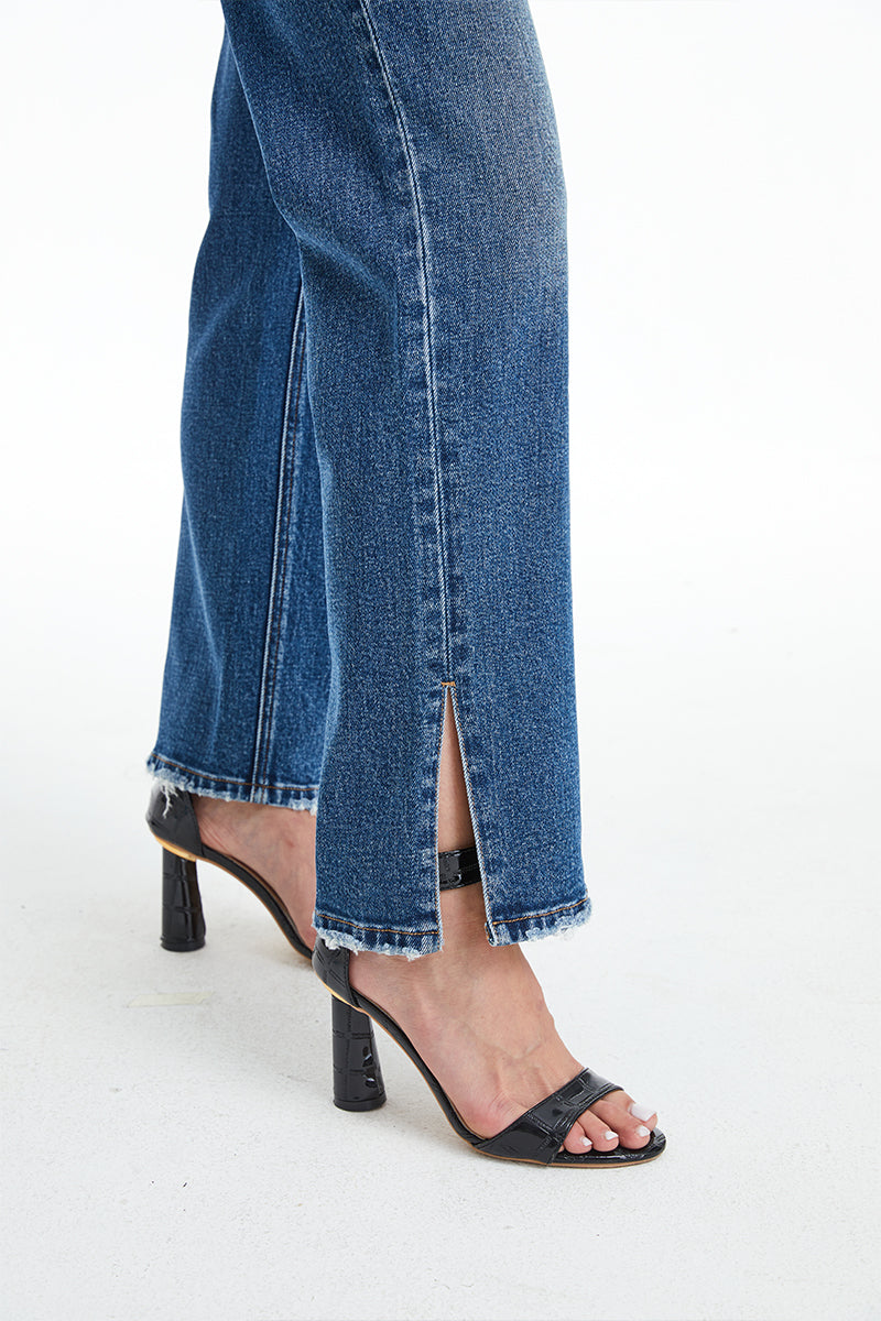 HIGH RISE STRAIGHT SLIT JEANS BYT5162 by Bayeas