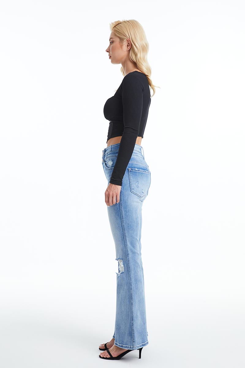 HIGH RISE FLARE JEANS BYF1112 by Bayeas