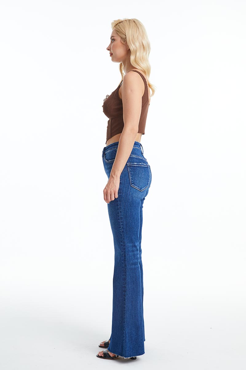 HIGH RISE FLARE JEANS BYF1101 MIDNIGHT THUNDER by Bayeas