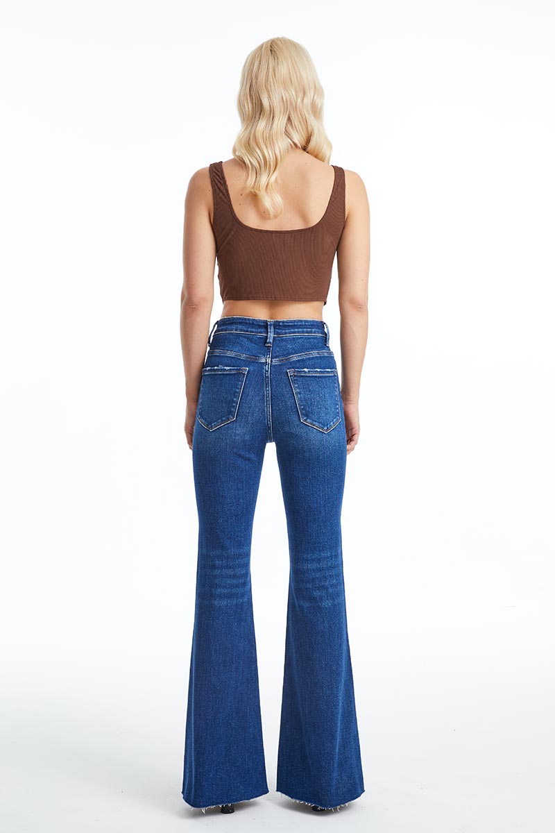 HIGH RISE FLARE JEANS BYF1101 MIDNIGHT THUNDER by Bayeas