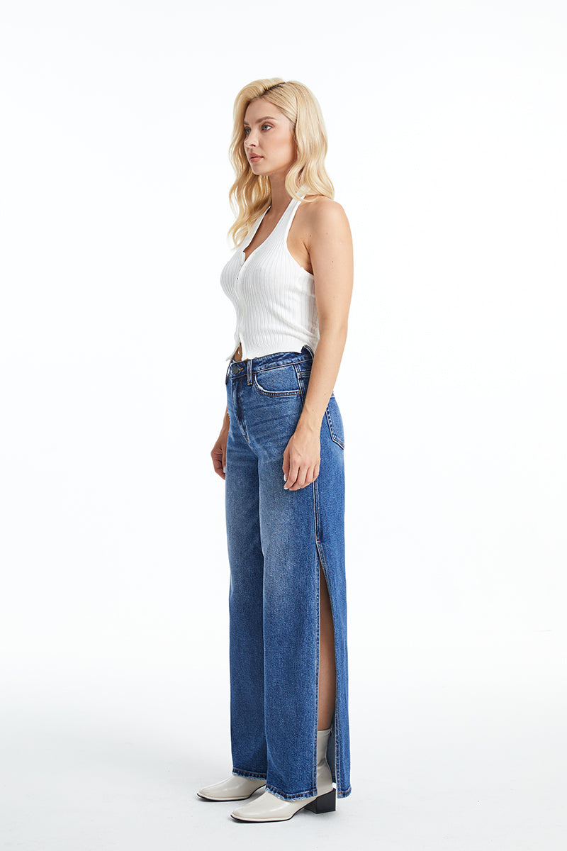 HIGH RISE WIDE LEG JEANS BYW8037 FREEFALL by Bayeas