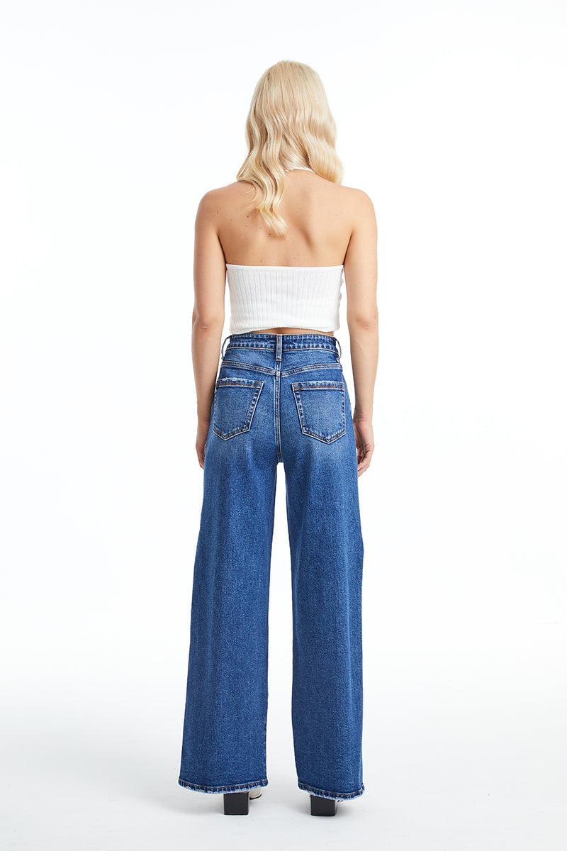 HIGH RISE WIDE LEG JEANS BYW8037 FREEFALL by Bayeas