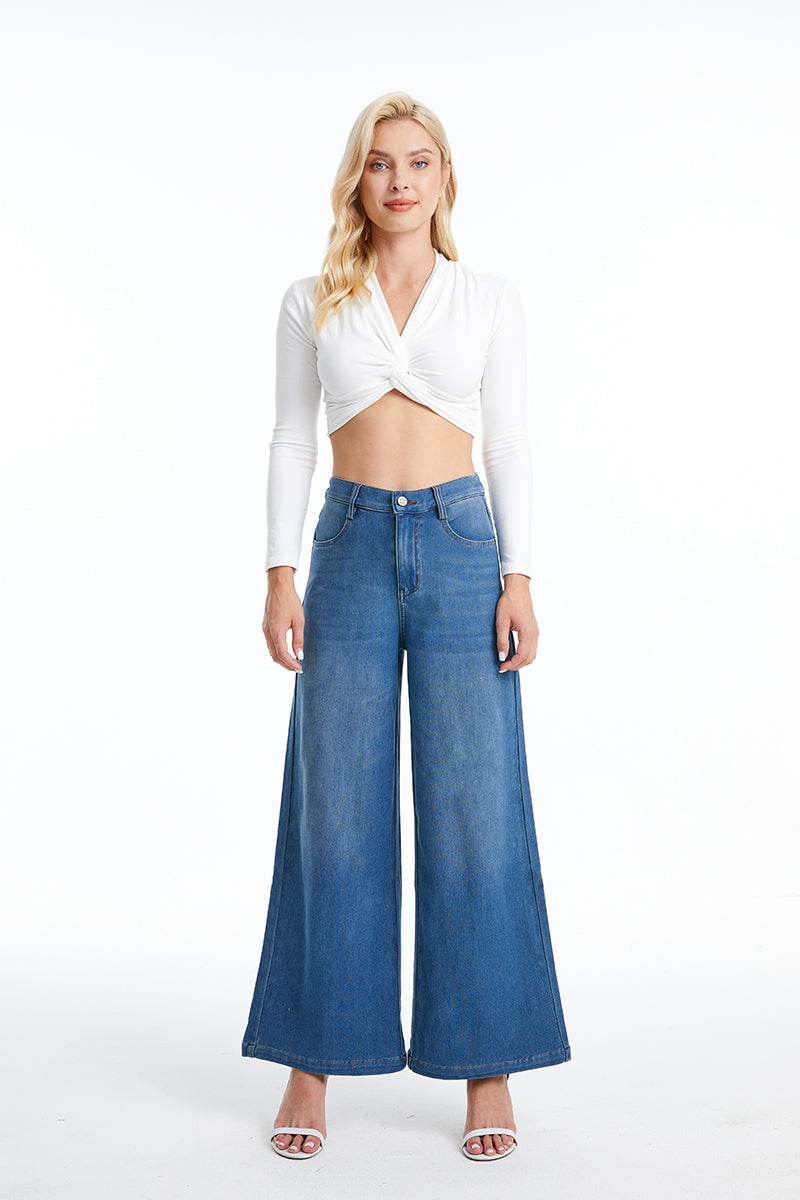 HIGH RISE WIDE LEG JEANS BYW8114 by Bayeas