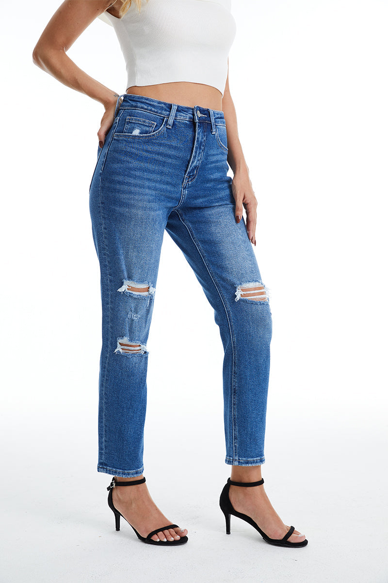 HIGH RISE MOM JEANS BYM3009 by Bayeas