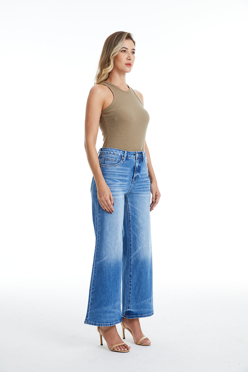 HIGH RISE WIDE LEG JEANS BYW8126 by Bayeas