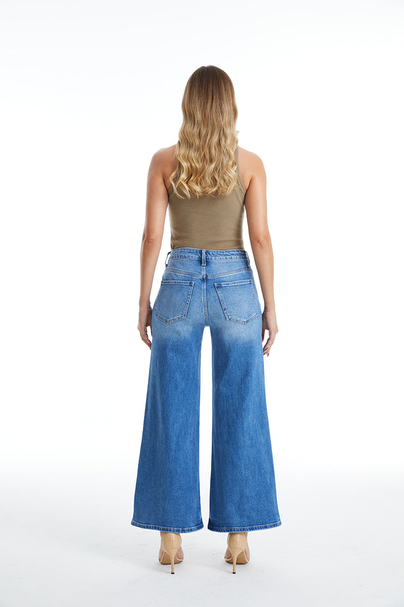 HIGH RISE WIDE LEG JEANS BYW8126 by Bayeas