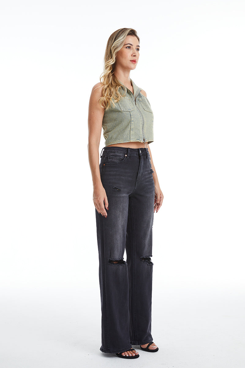 HIGH RISE FLARE JEANS BYF1104 by Bayeas