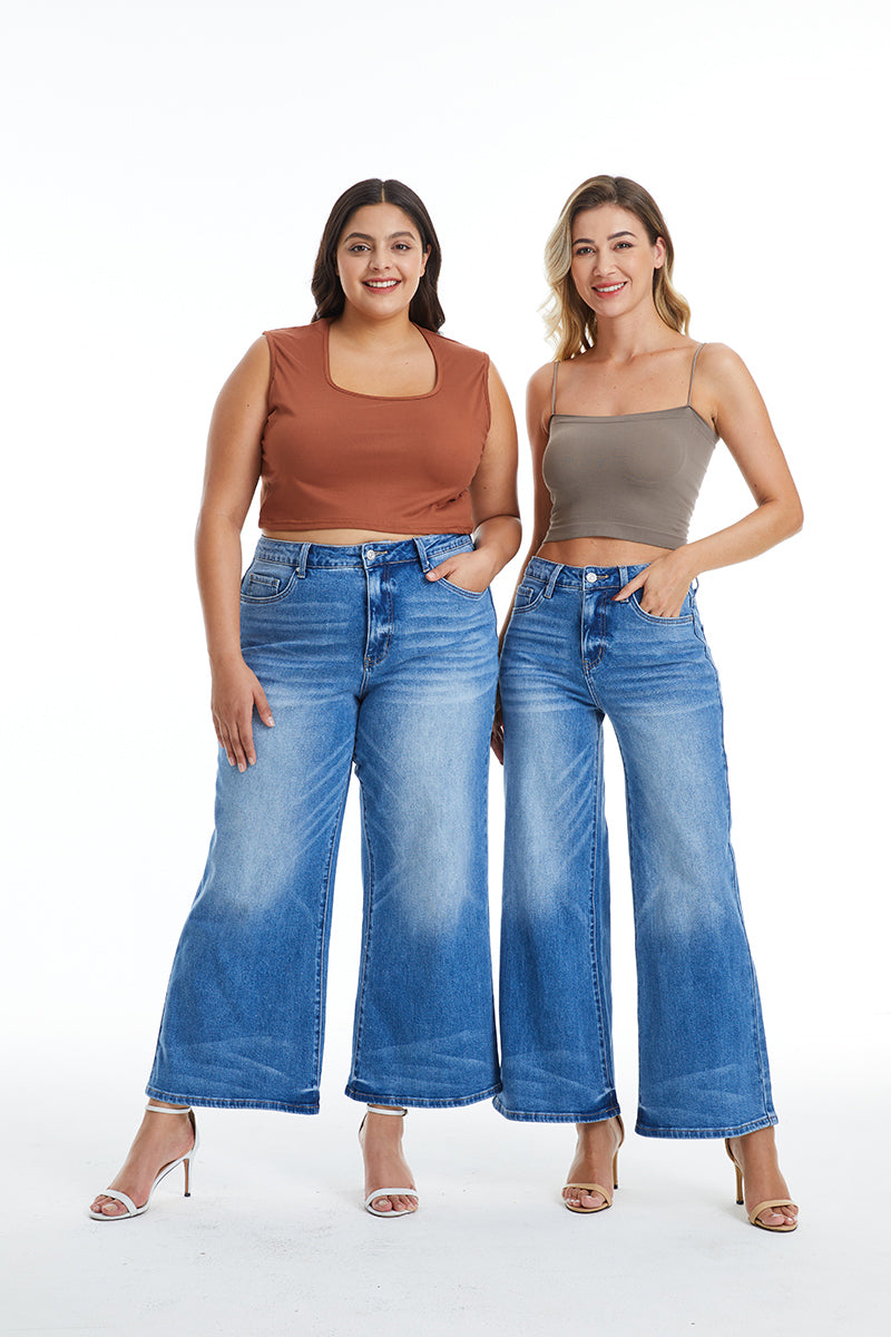 HIGH RISE WIDE LEG JEANS BYW8126 by Bayeas