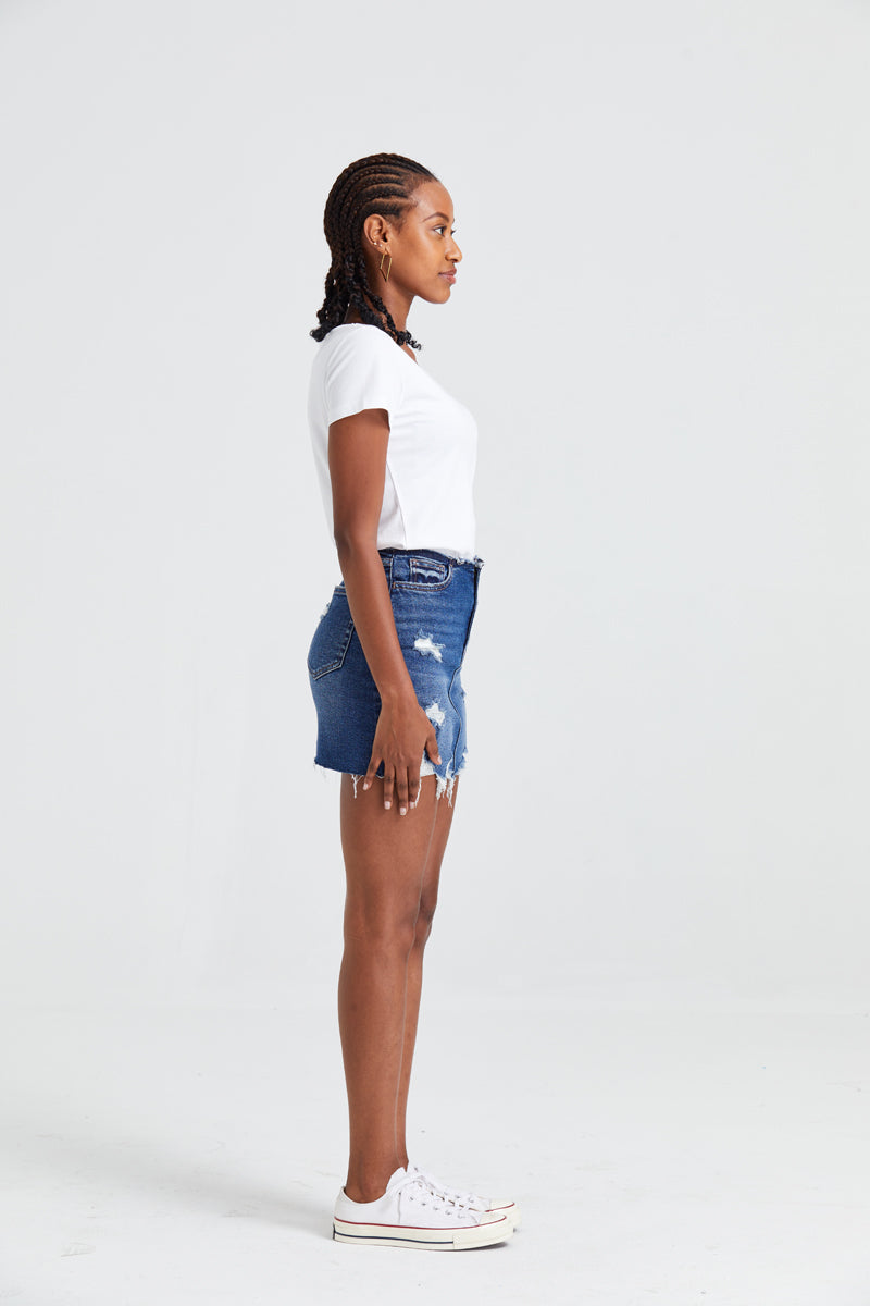 HIGH RISE DENIM SKIRTS BYK7004 by Bayeas