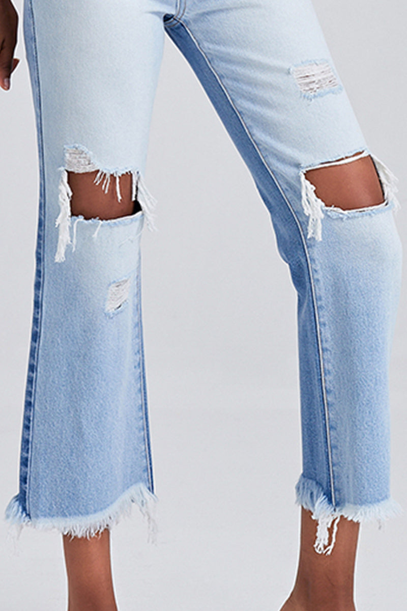 HIGH RISE STRAIGHT LEG JEANS BYT5120 by Bayeas