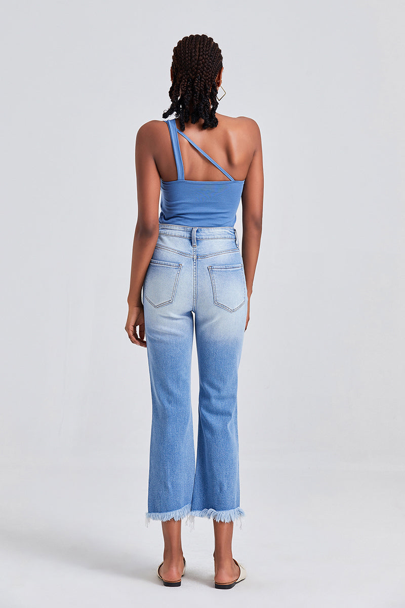 HIGH RISE STRAIGHT LEG JEANS BYT5120 by Bayeas