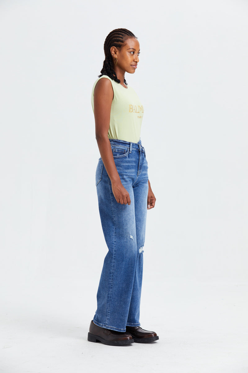 HIGH RISE WIDE LEG JEANS BYW8003 by Bayeas