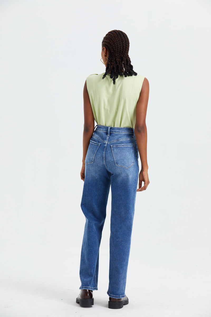 HIGH RISE WIDE LEG JEANS BYW8003 by Bayeas