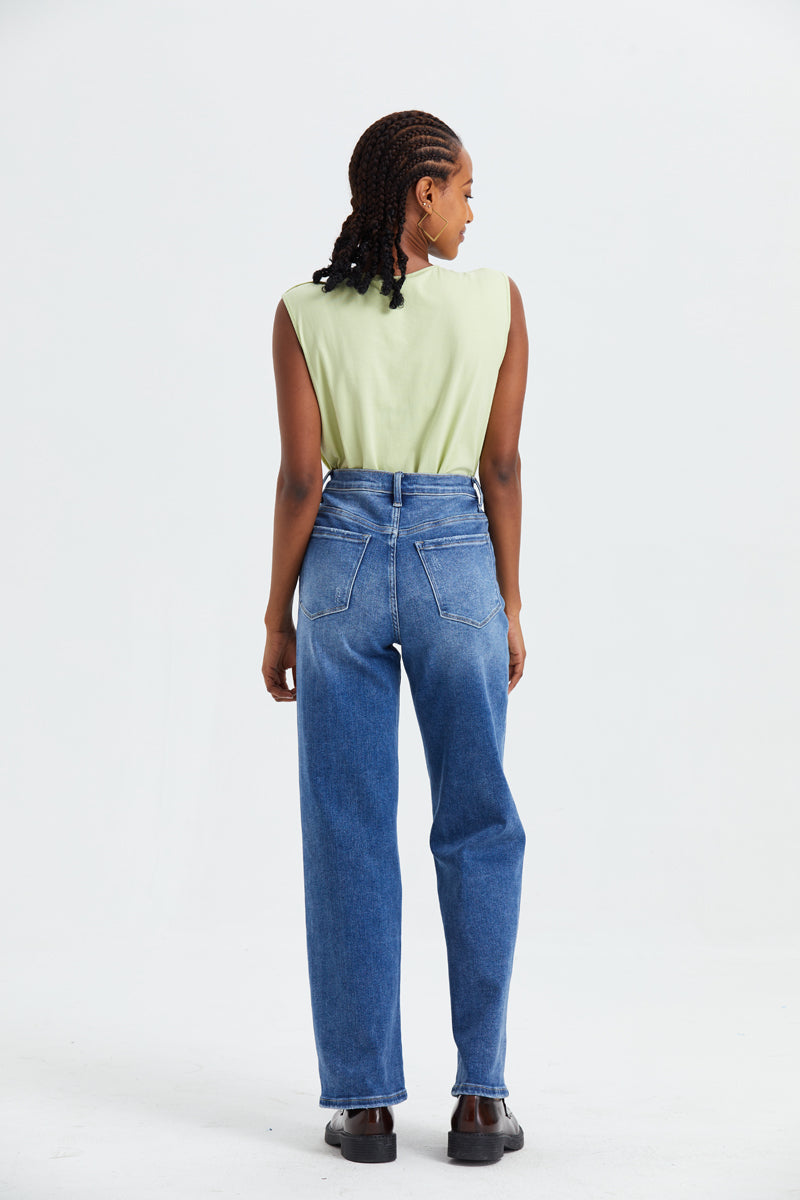 HIGH RISE WIDE LEG JEANS BYW8003 by Bayeas