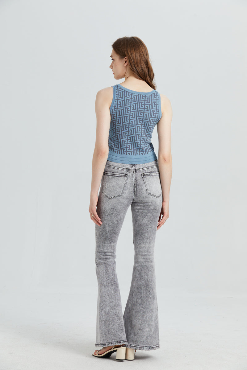 HIGH RISE FLARE JEANS BYF1030 by Bayeas