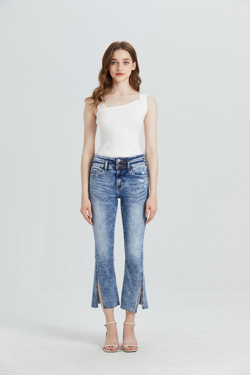 HIGH RISE FLARE JEANS BYF1031 by Bayeas