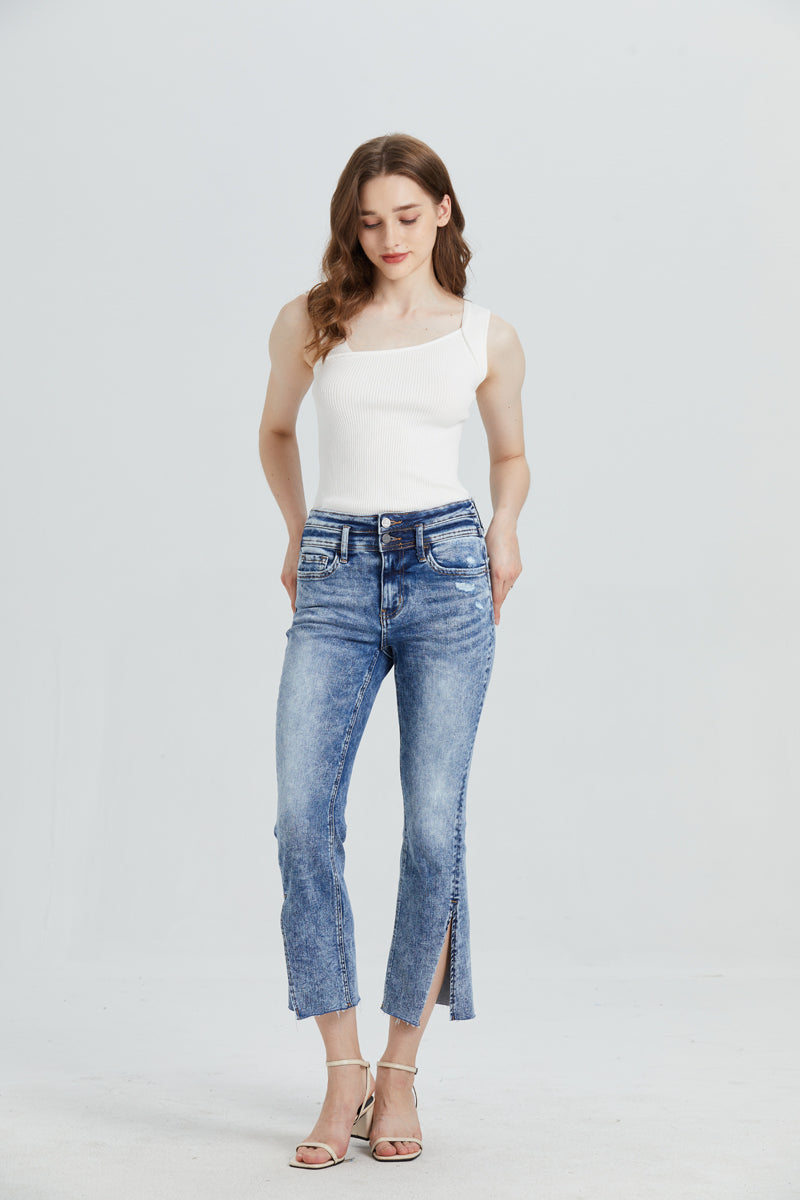 HIGH RISE FLARE JEANS BYF1031 by Bayeas