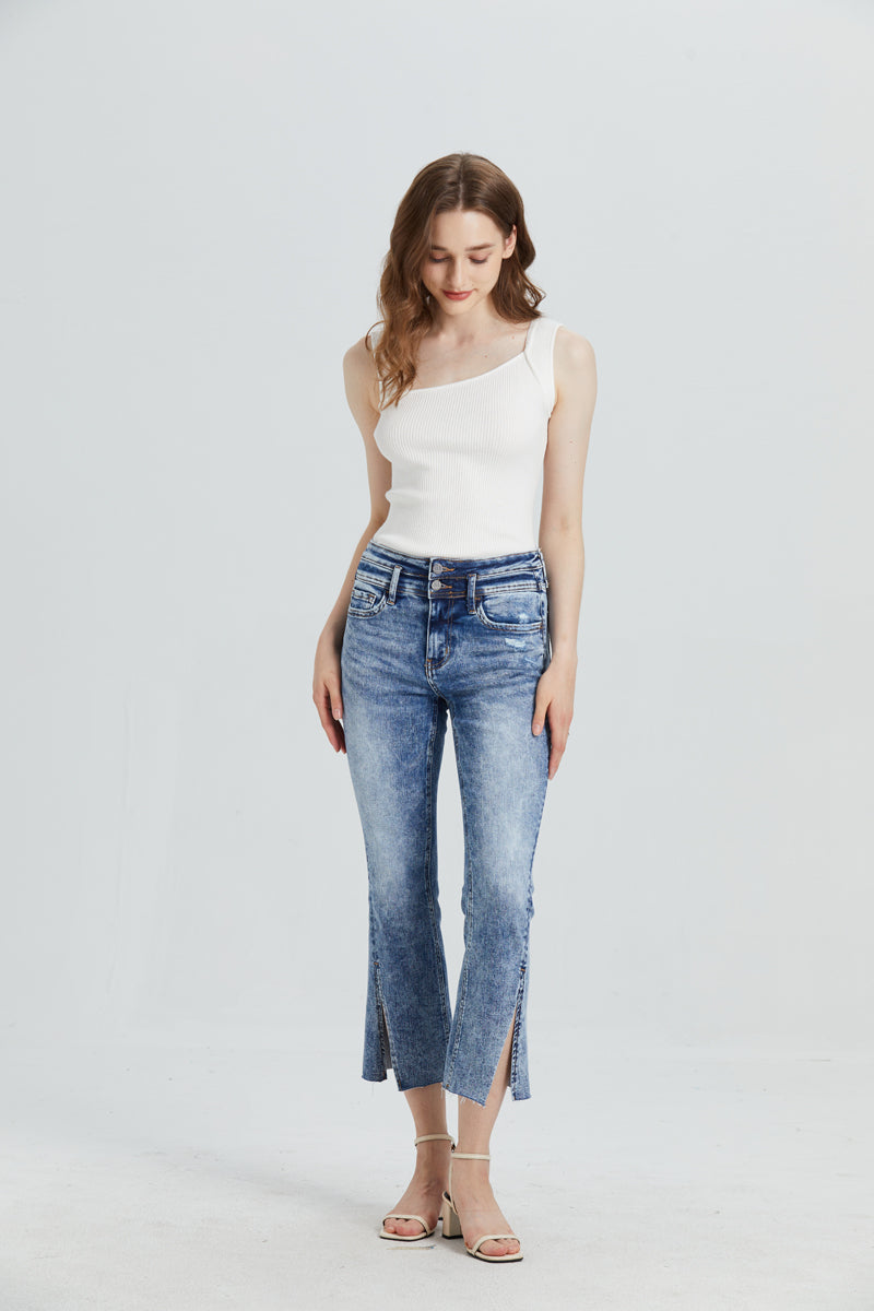 HIGH RISE FLARE JEANS BYF1031 by Bayeas