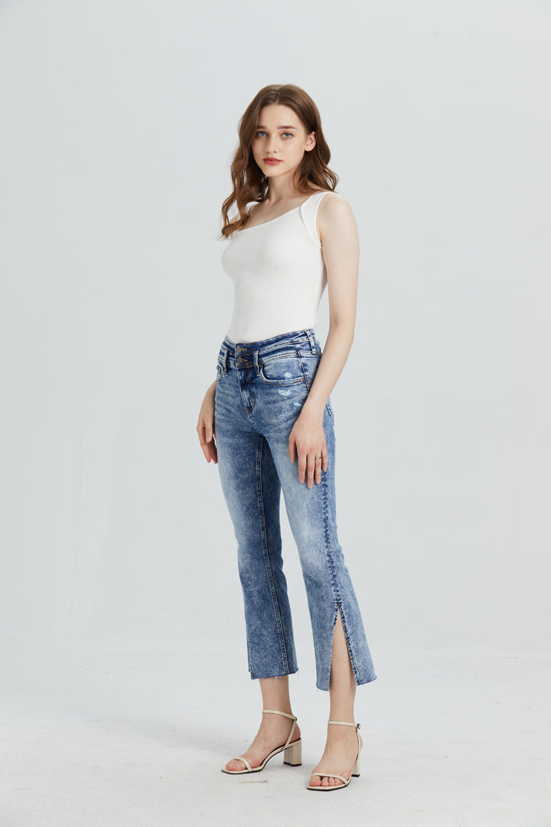 HIGH RISE FLARE JEANS BYF1031 by Bayeas