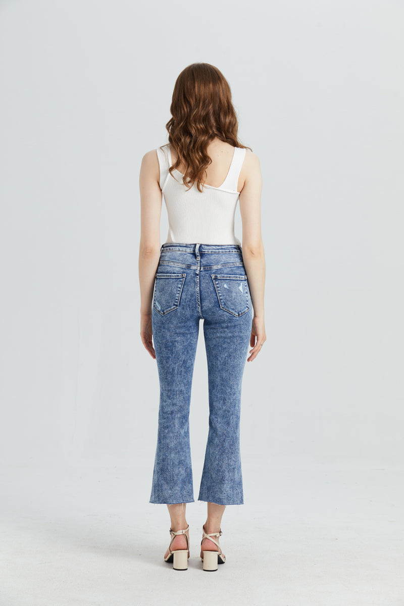 HIGH RISE FLARE JEANS BYF1031 by Bayeas