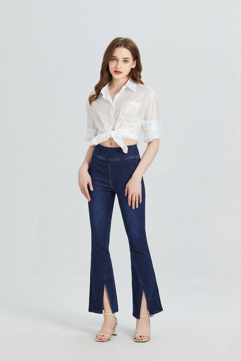 HIGH RISE FLARE JEANS BYF1072 by Bayeas