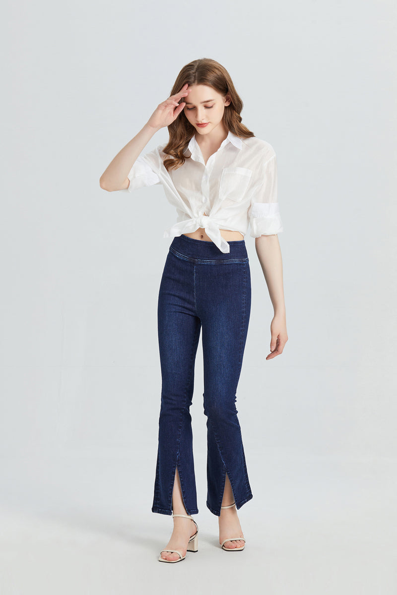 HIGH RISE FLARE JEANS BYF1072 by Bayeas