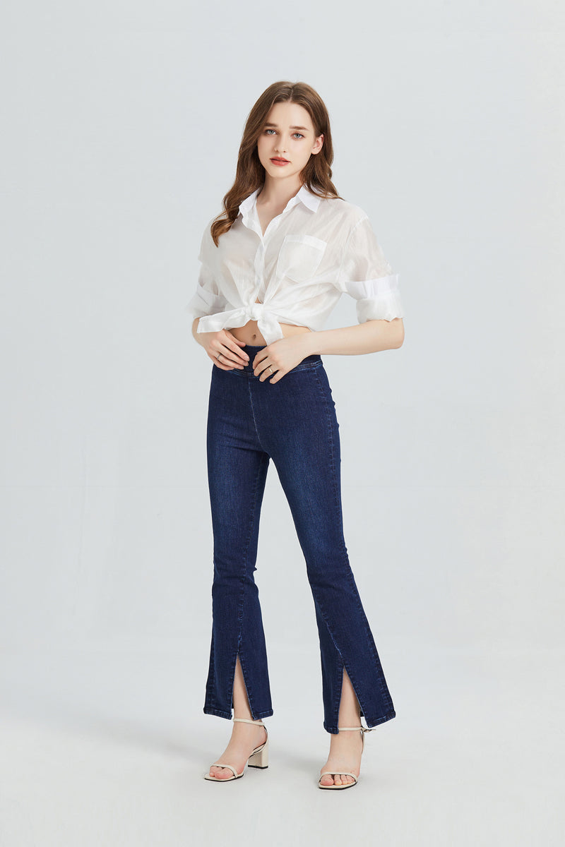 HIGH RISE FLARE JEANS BYF1072 by Bayeas