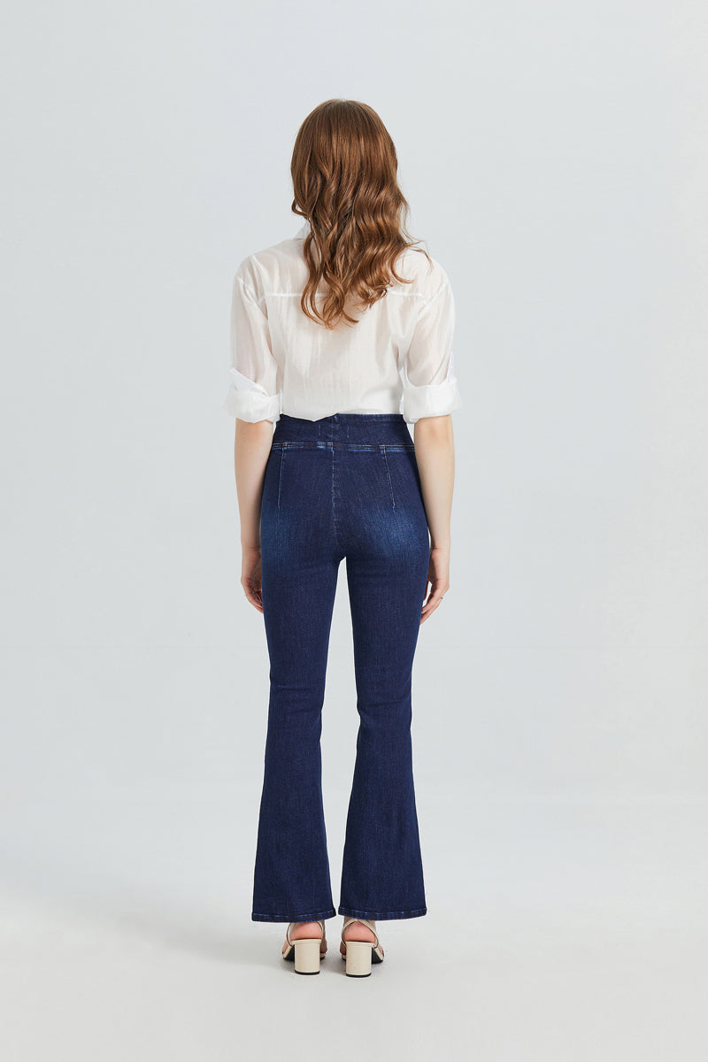 HIGH RISE FLARE JEANS BYF1072 by Bayeas