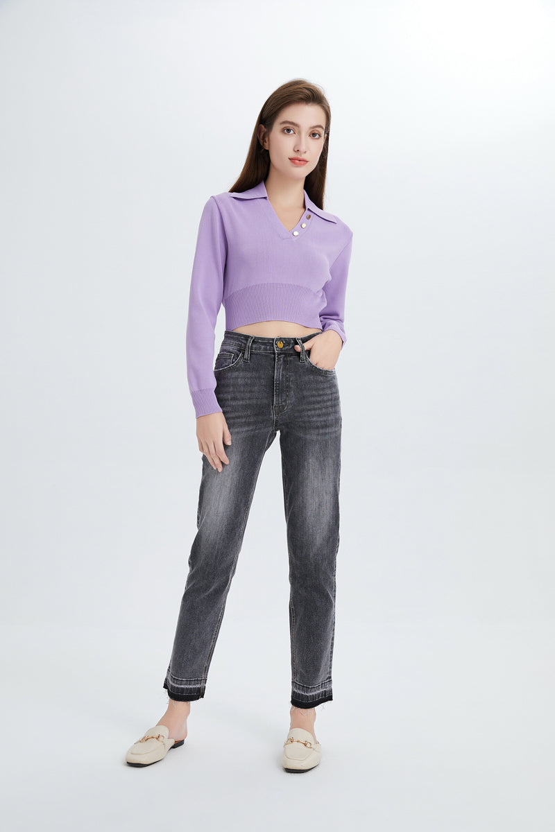 HIGH RISE MOM JEANS BYM3012 by Bayeas