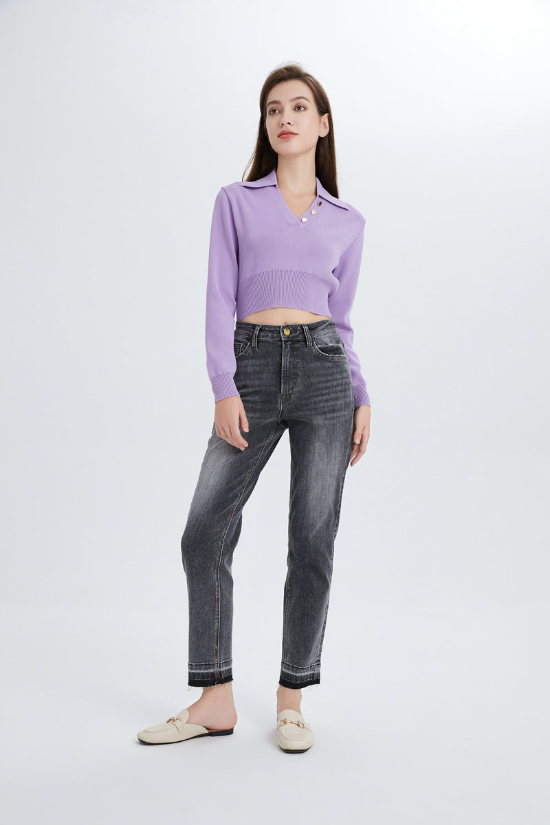 HIGH RISE MOM JEANS BYM3012 by Bayeas