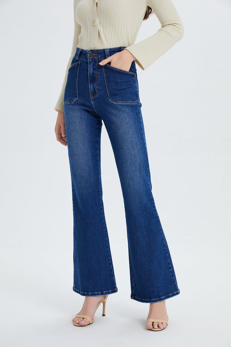 HIGH RISE FLARE JEANS BYF1088 by Bayeas