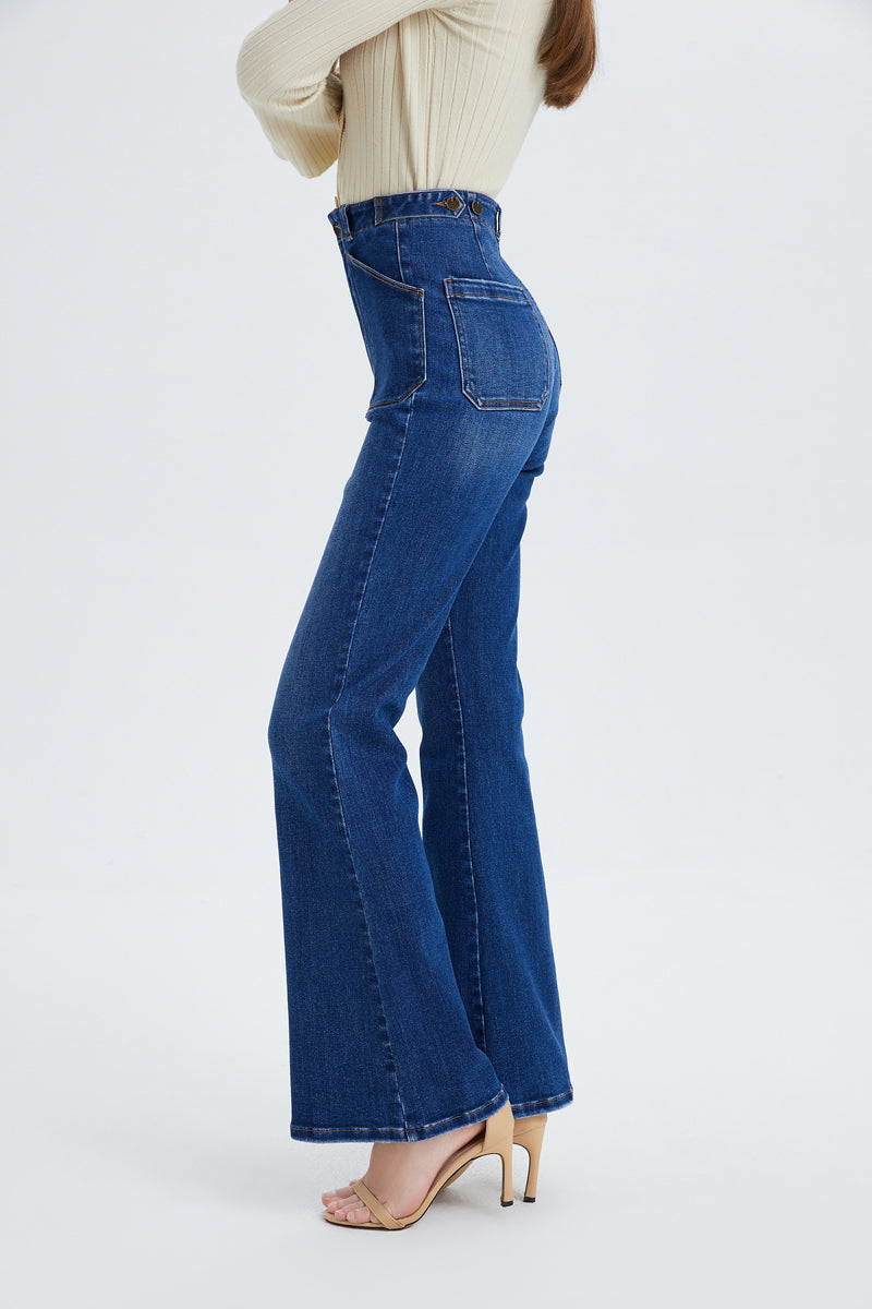 HIGH RISE FLARE JEANS BYF1088 by Bayeas