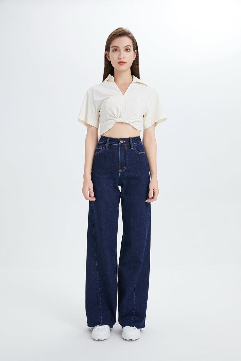 HIGH RISE WIDE LEG JEANS BYW8052 by Bayeas