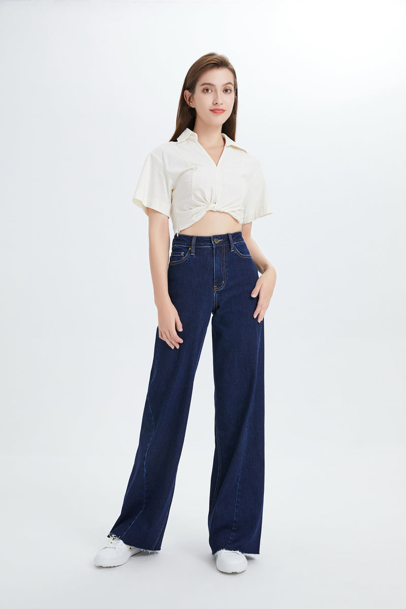 HIGH RISE WIDE LEG JEANS BYW8052 by Bayeas