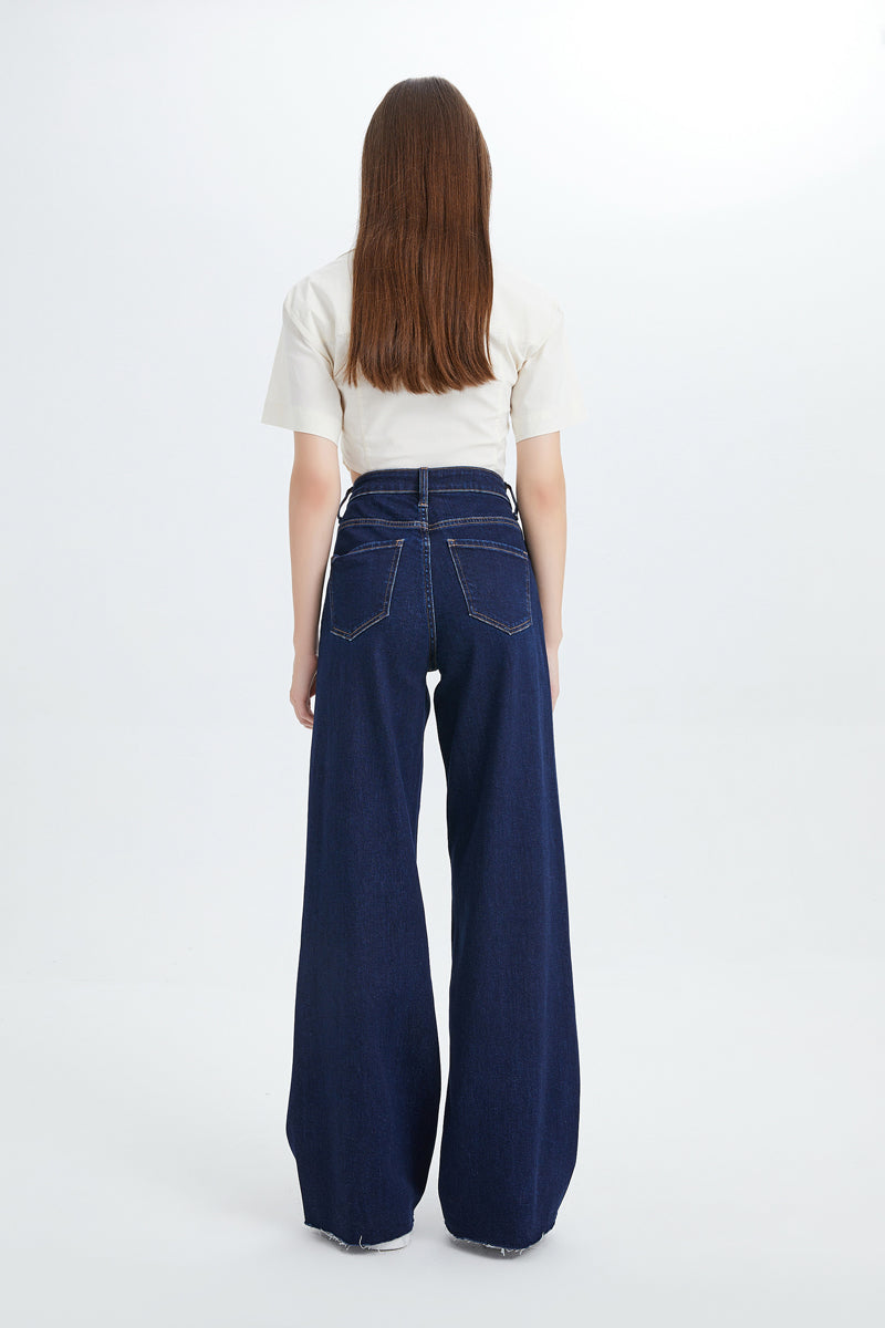 HIGH RISE WIDE LEG JEANS BYW8052 by Bayeas