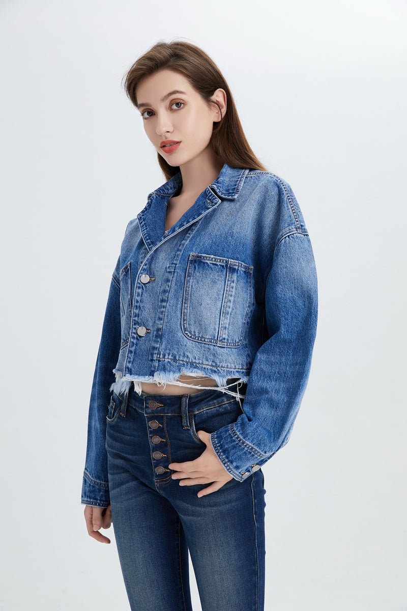 LONG SLEEVE DENIM JACKET BYJ9021 by Bayeas