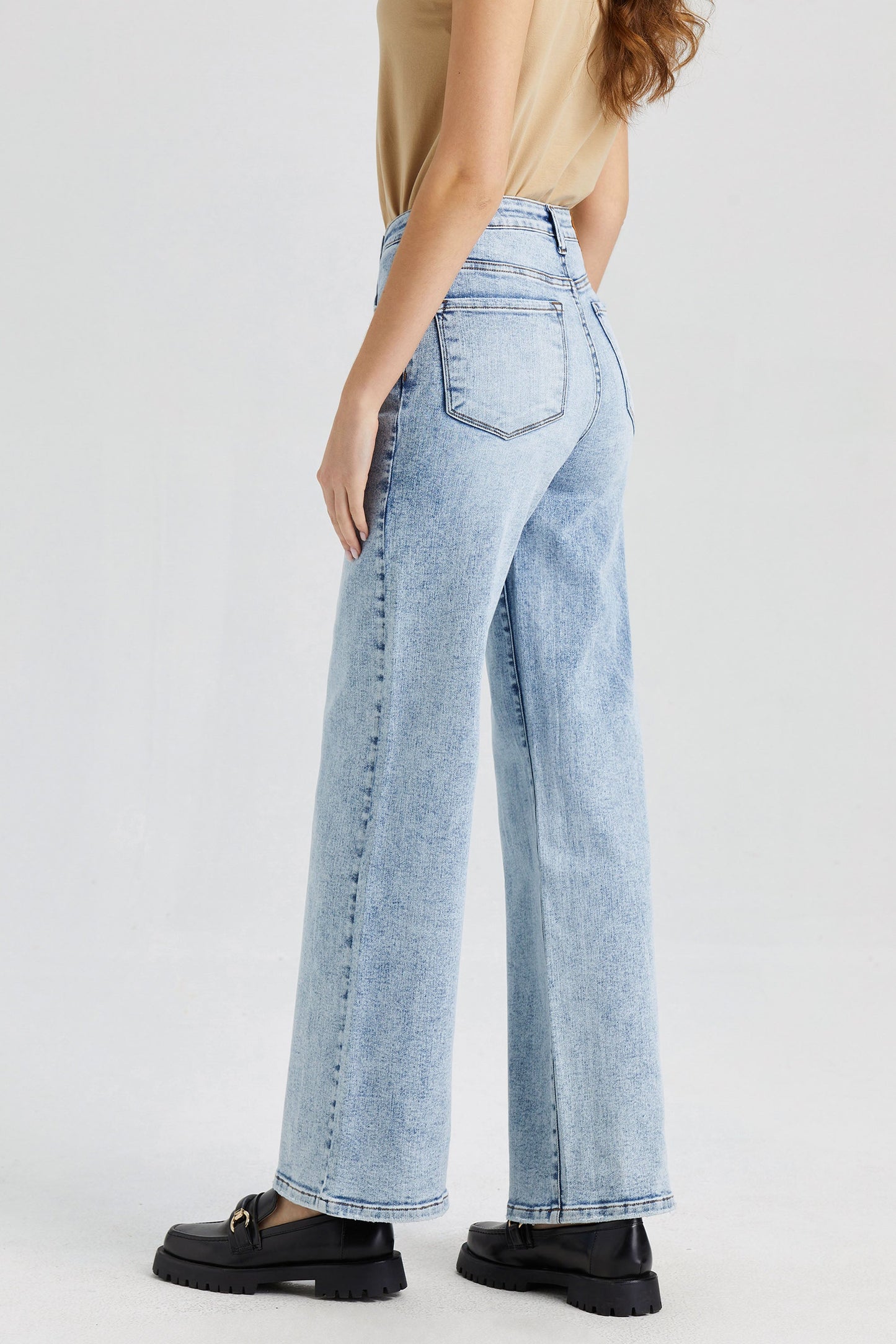 HIGH RISE WIDE LEG JEANS BYW8007 by Bayeas