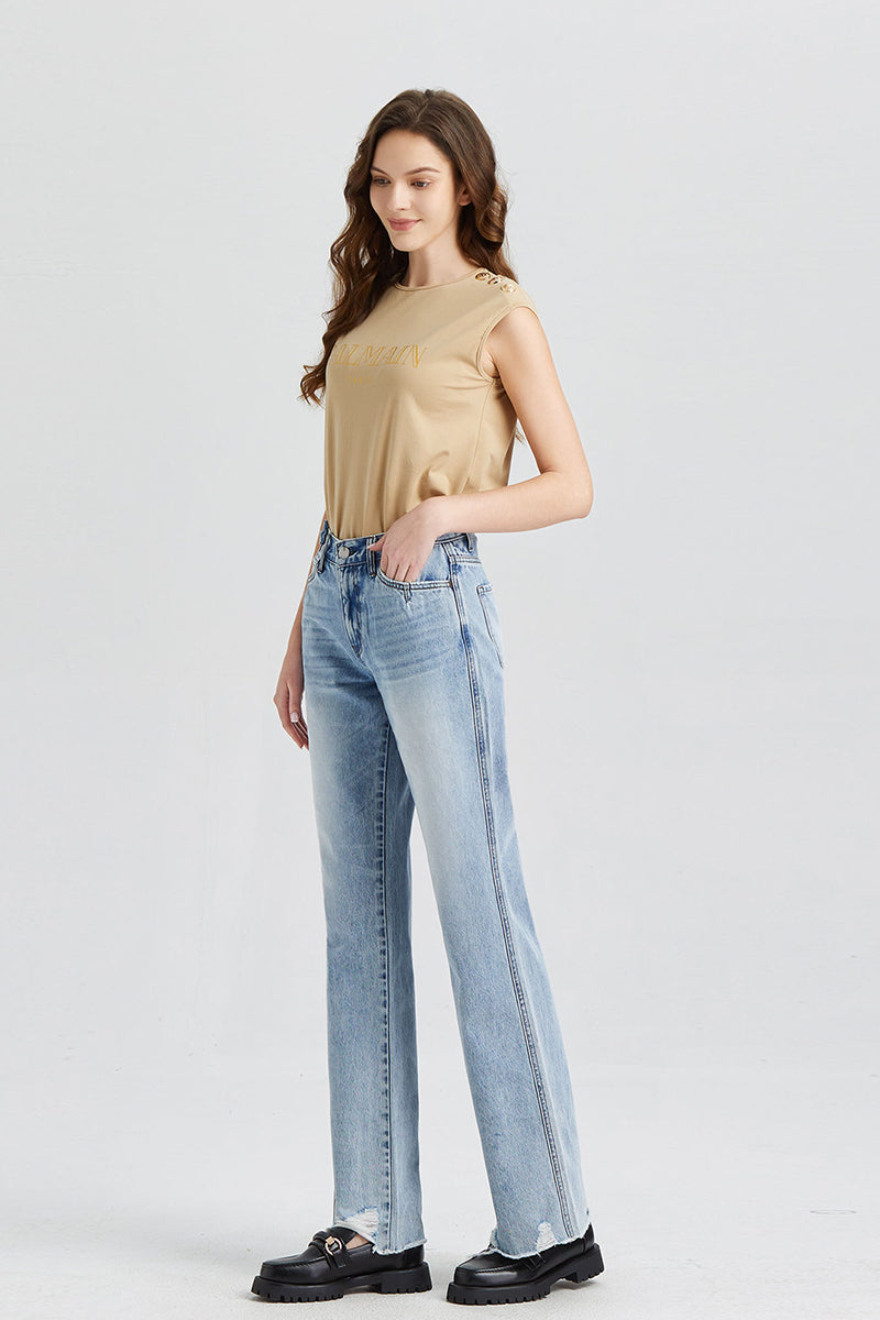 HIGH RISE WIDE LEG JEANS BYW8004 by Bayeas