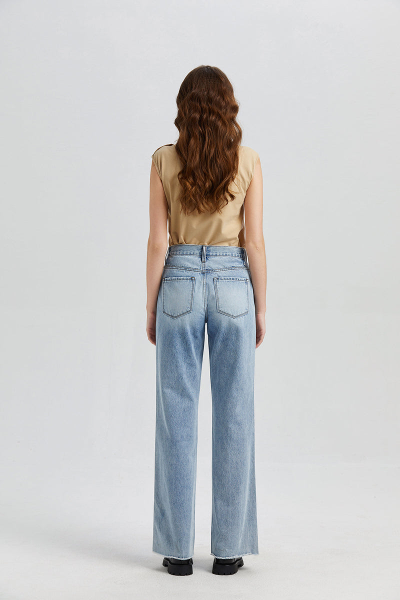 HIGH RISE WIDE LEG JEANS BYW8004 by Bayeas