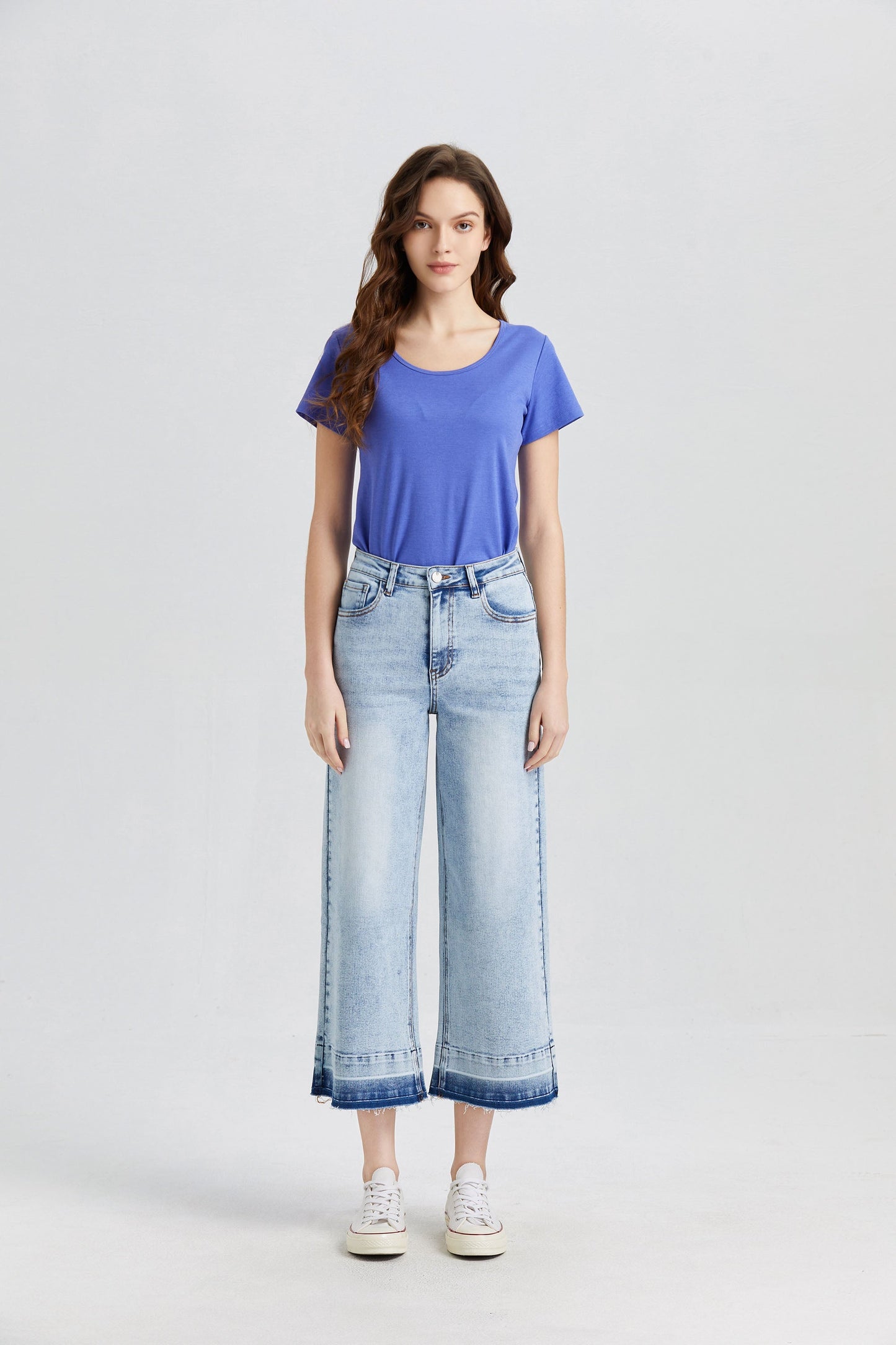 HIGH RISE WIDE LEG JEANS BYW8006-P by Bayeas