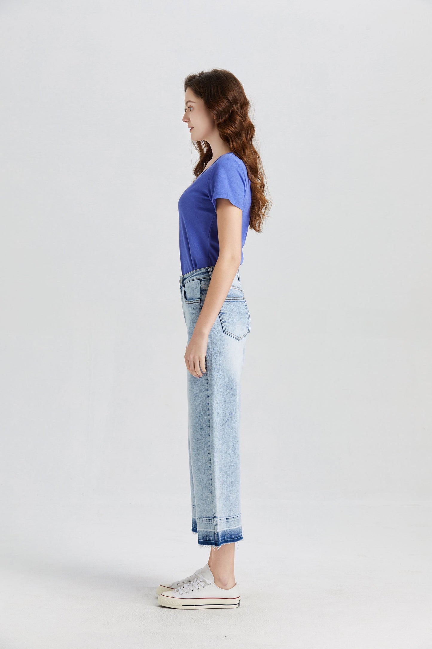 HIGH RISE WIDE LEG JEANS BYW8006-P by Bayeas