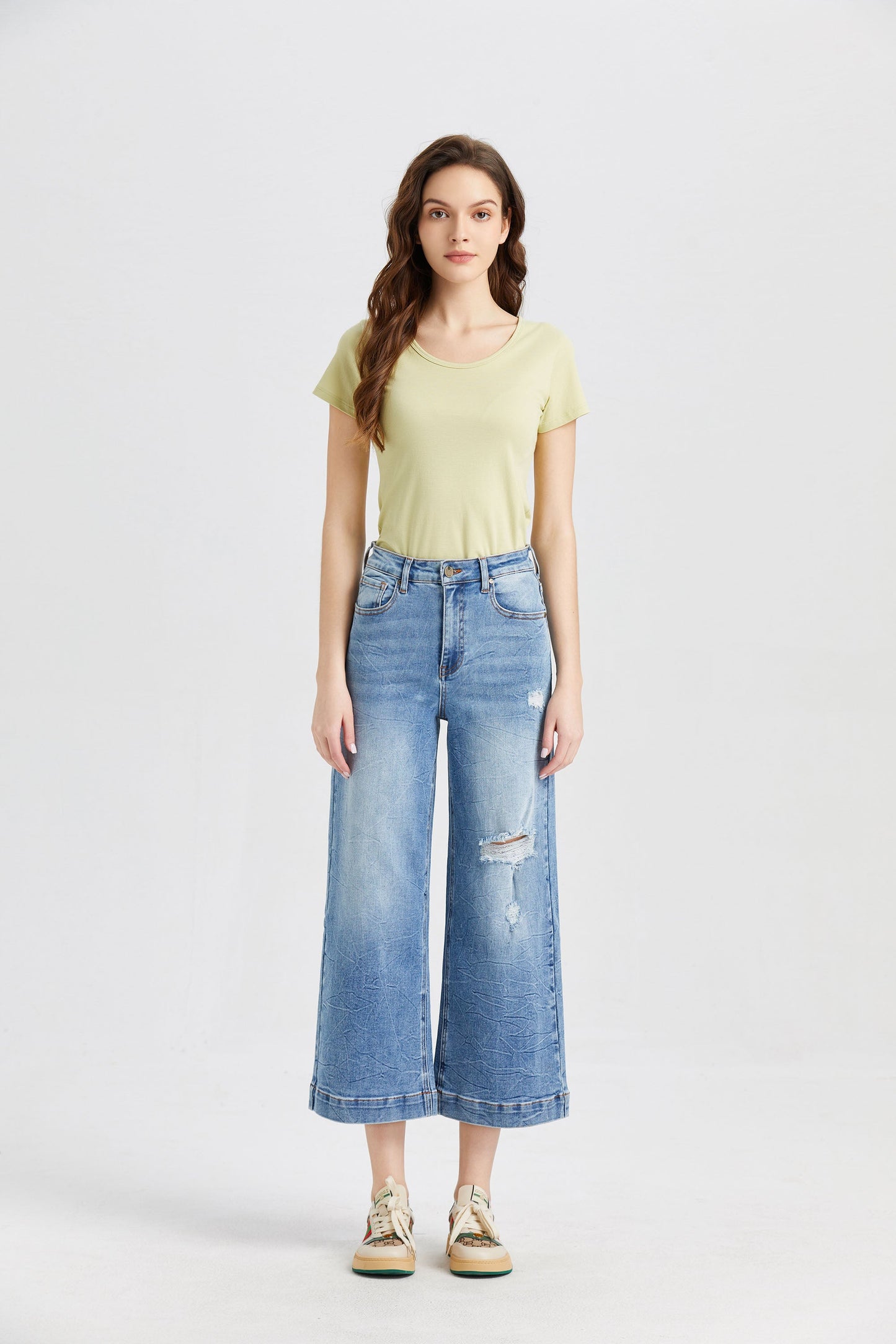 HIGH RISE WIDE LEG JEANS BYW8005 by Bayeas