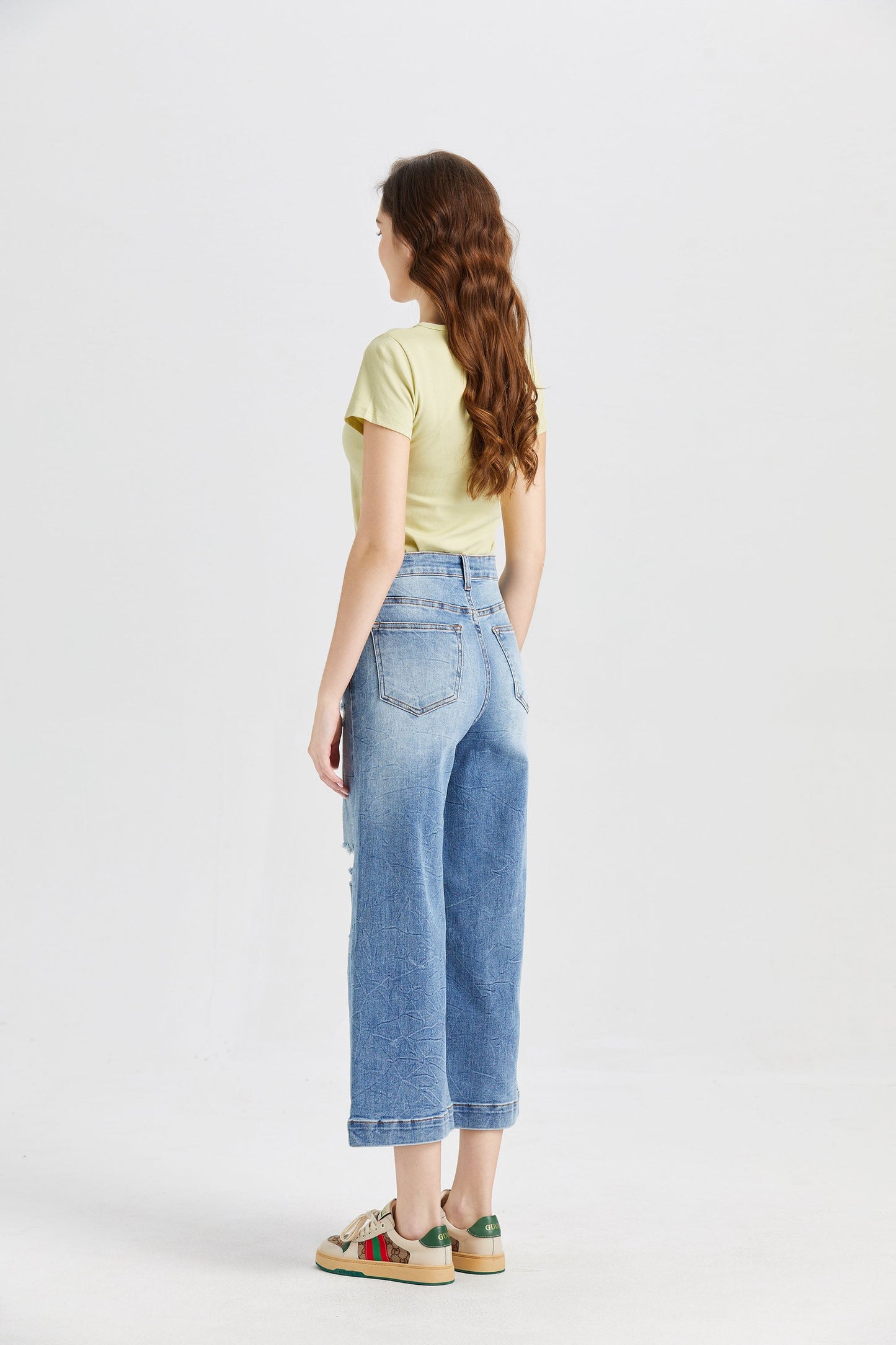 HIGH RISE WIDE LEG JEANS BYW8005 by Bayeas